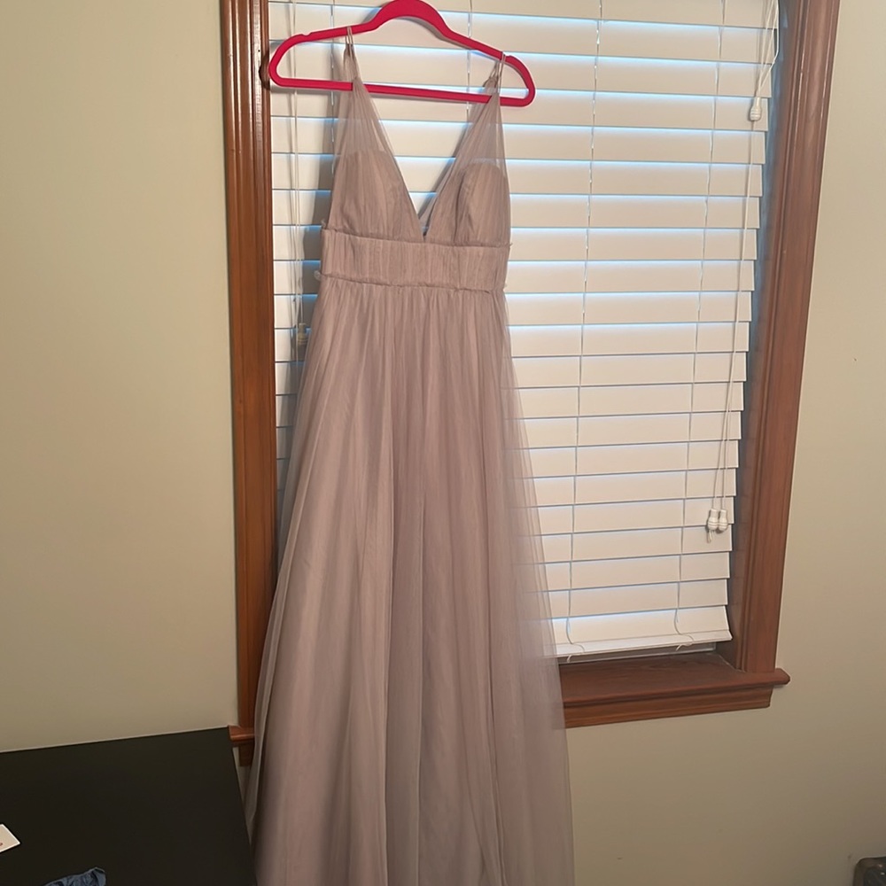 Nude bridesmaid dress
